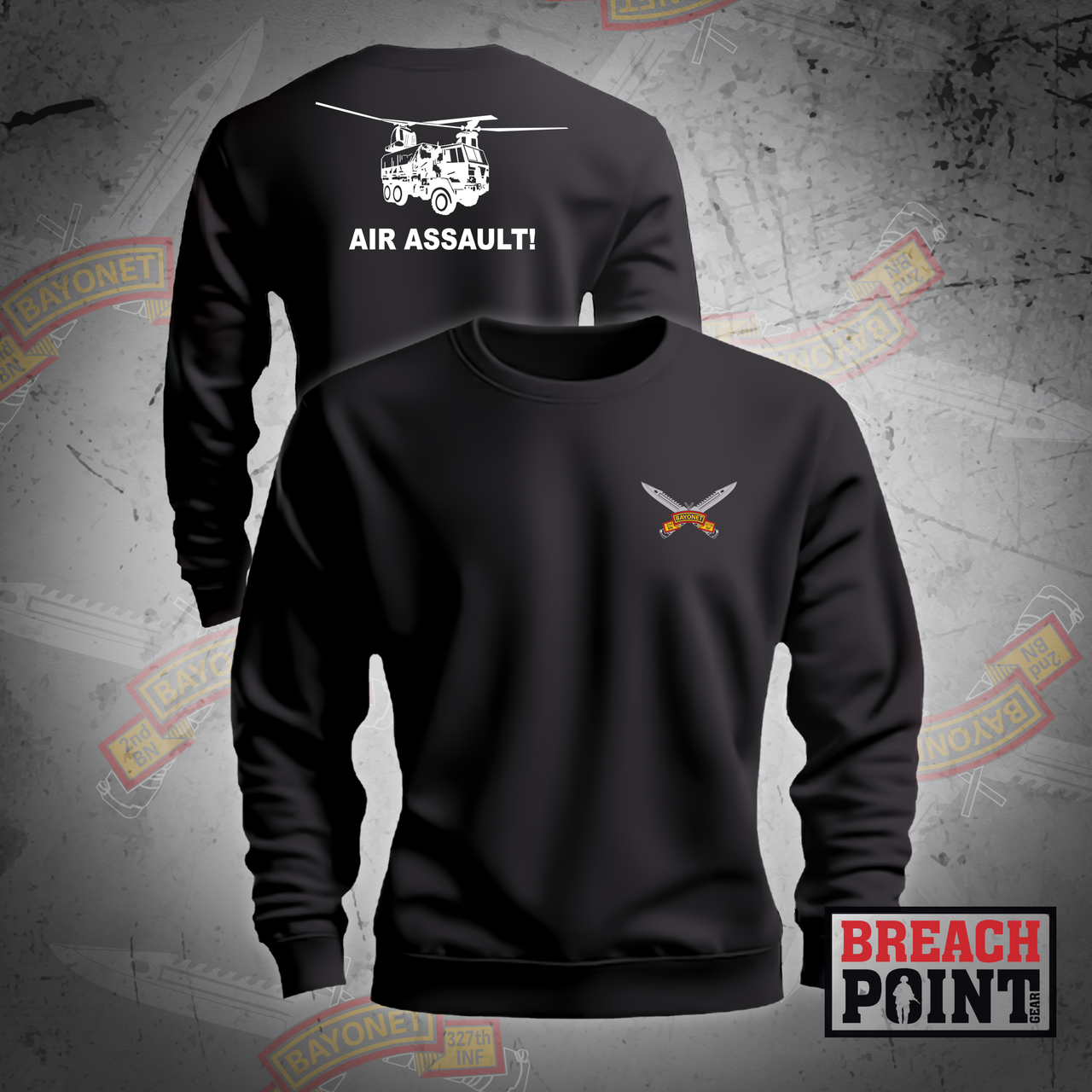 "BAYONET" B/2-327 Infantry Regiment - Sweatshirt (LMTV)