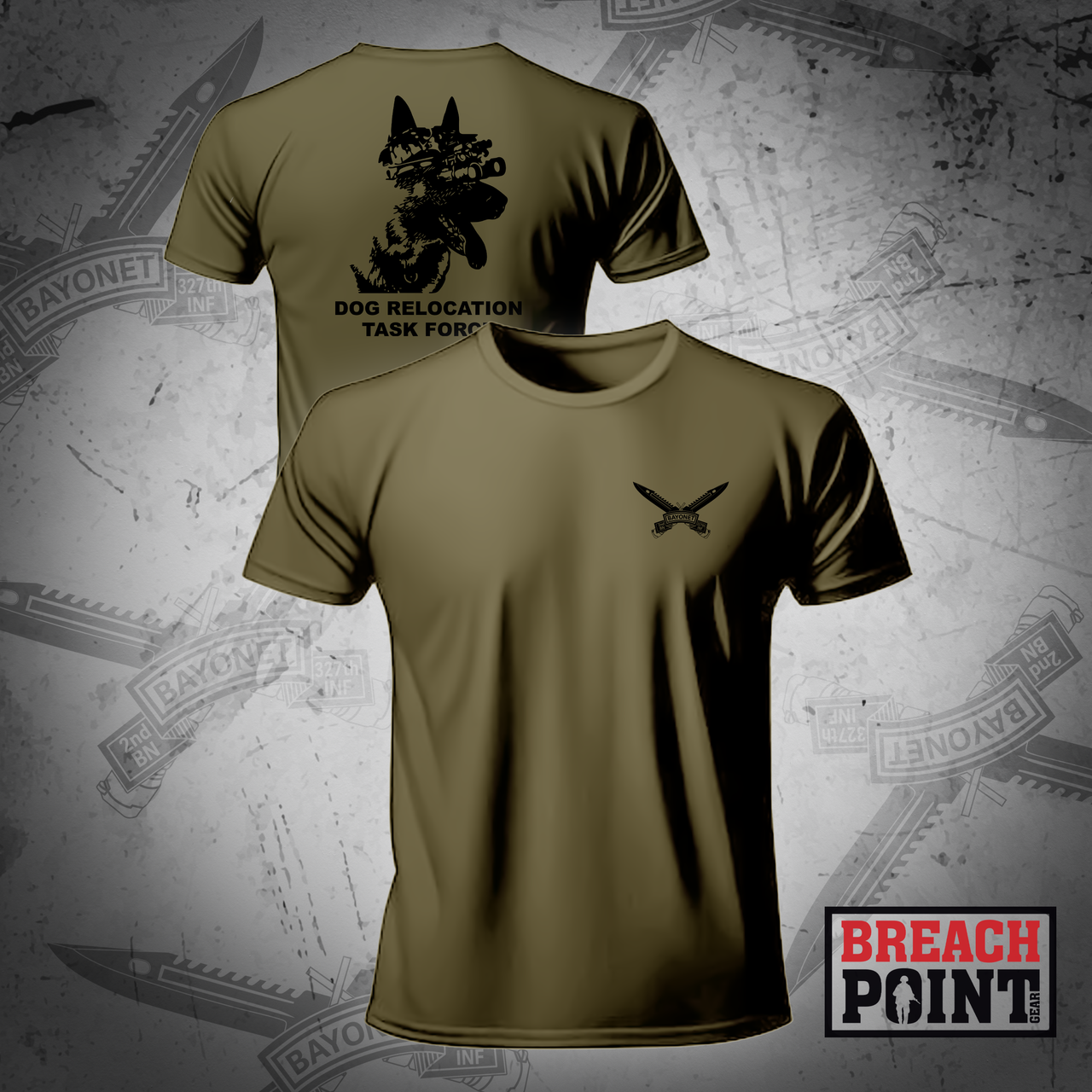 "BAYONET" B/2-327 Infantry Regiment - Military Tee (K9)