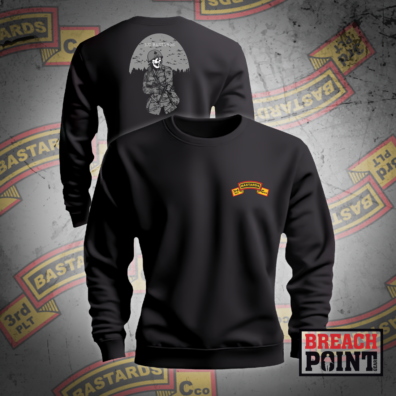 "BASTARDS" 3/C/2-327th Infantry Regiment - Sweatshirt