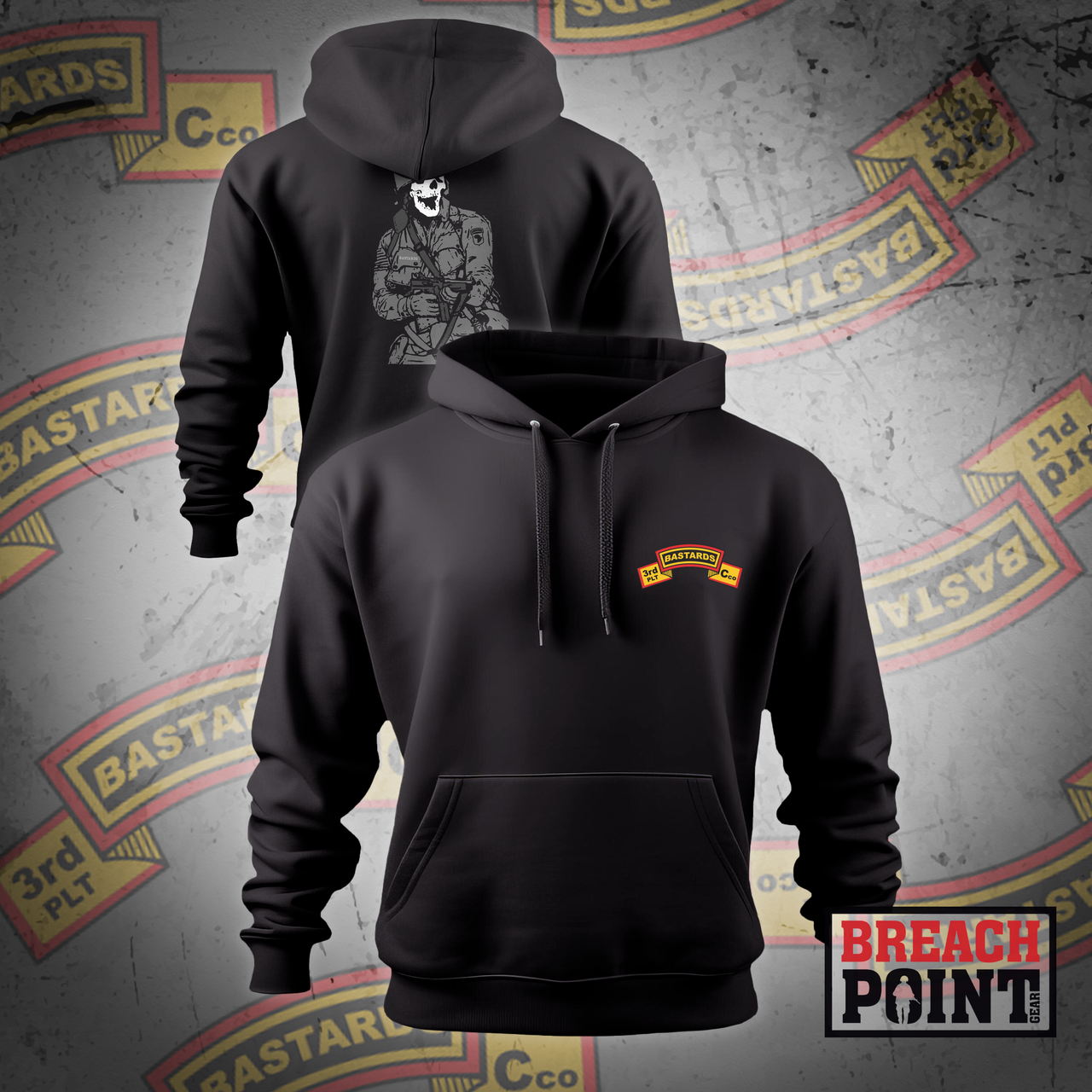 "BASTARDS" 3/C/2-327th Infantry Regiment - Hoodie 2