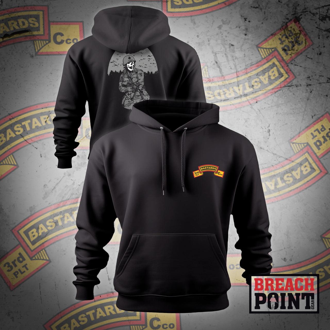 "BASTARDS" 3/C/2-327th Infantry Regiment - Hoodie