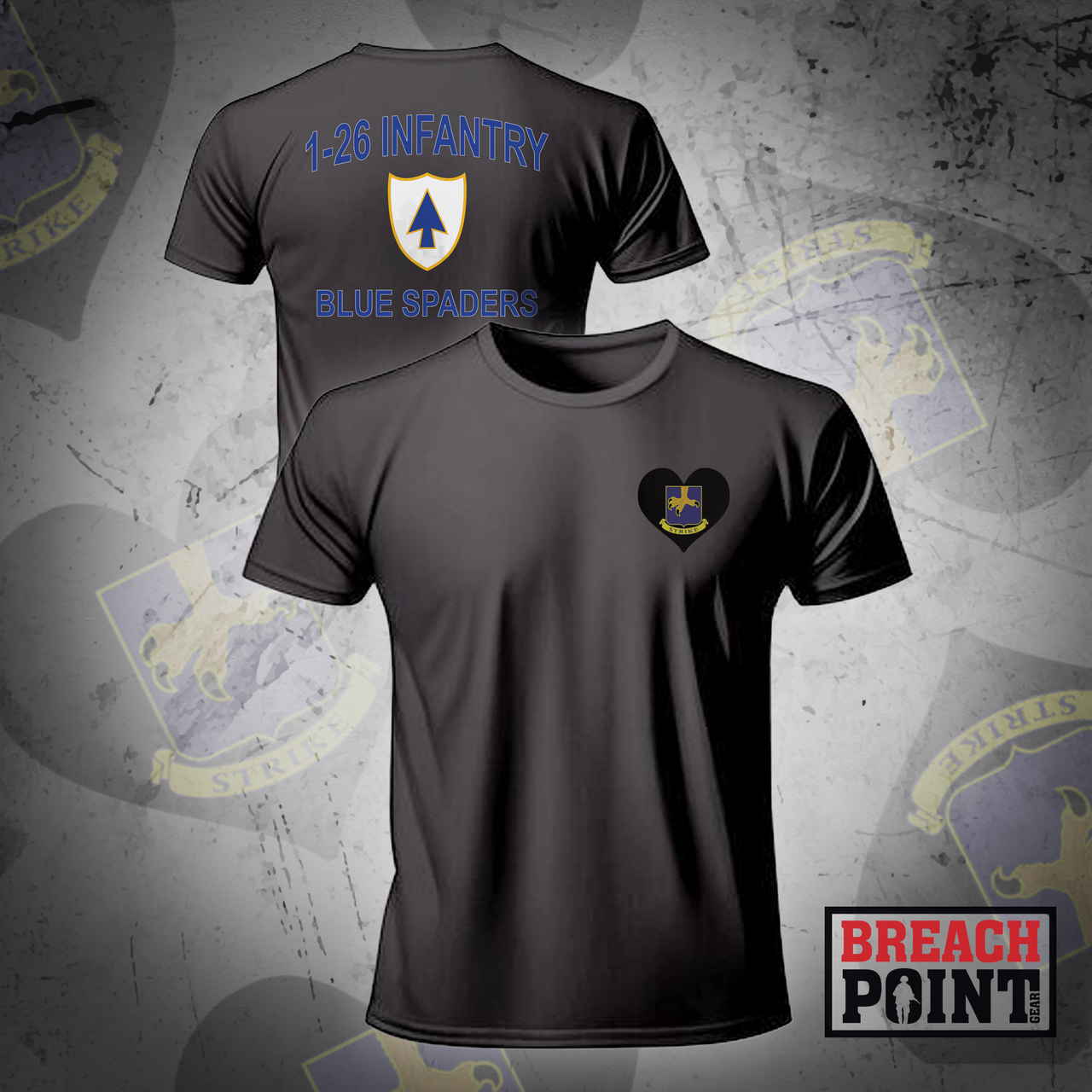 "BLUE SPADERS" 1-26th Infantry Regiment - Moisture Wicking